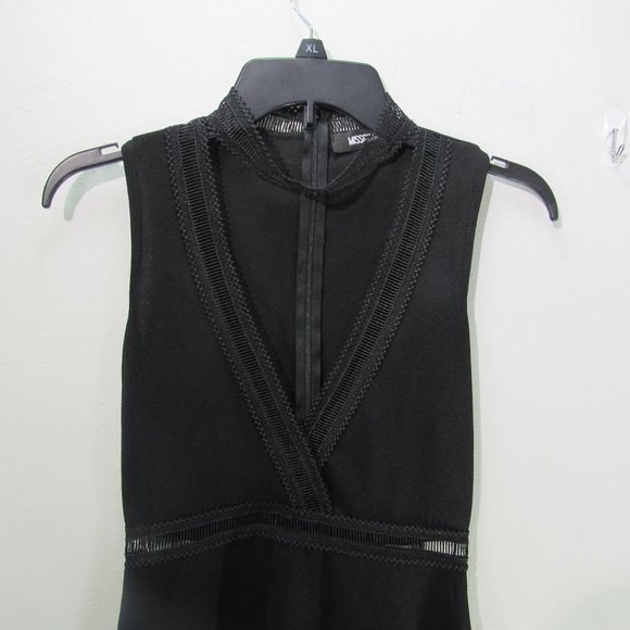 Missguided Little black dress w/ collar Size 1 halter dress holiday party - Picture 2 of 8